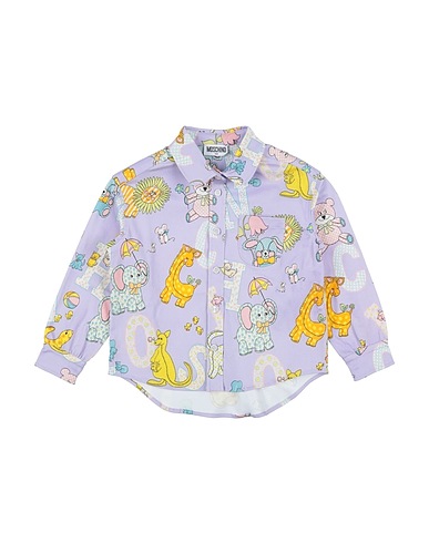 MOSCHINO KID Patterned shirts & blouses Lilac 98% Cotton, 2% Elastane