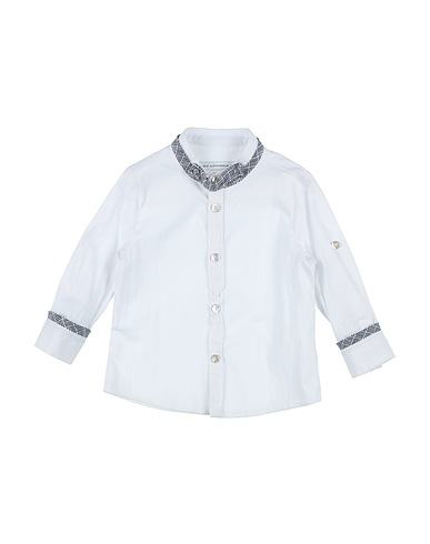GREY DANIELE ALESSANDRINI Patterned shirt White 72% Cotton, 25% Polyamide, 3% Elastane