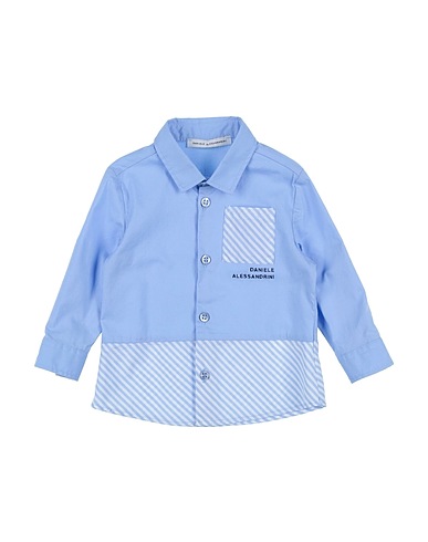DANIELE ALESSANDRINI Hemd mit Muster Himmelblau 97% Baumwolle, 3% Elastan