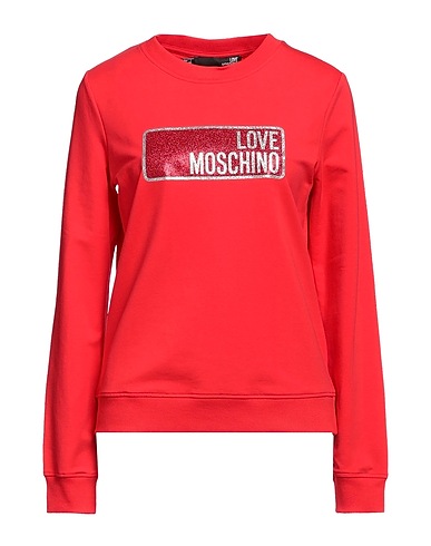LOVE MOSCHINO Sweatshirt Red 95% Cotton, 5% Elastane