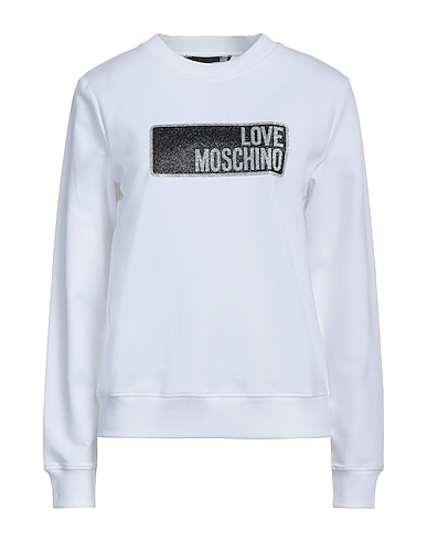 LOVE MOSCHINO Felpa Bianco 95% Cotone, 5% Elastan
