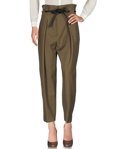 3.1 PHILLIP LIM Casual pants Khaki 100% Wool, Polyester, Cotton