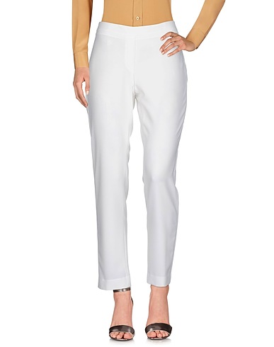 ANGELO MARANI Casual pants White 95% Polyester, 5% Elastane