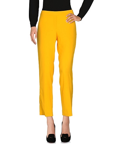 ANGELO MARANI Casual pants Yellow 95% Polyester, 5% Elastane
