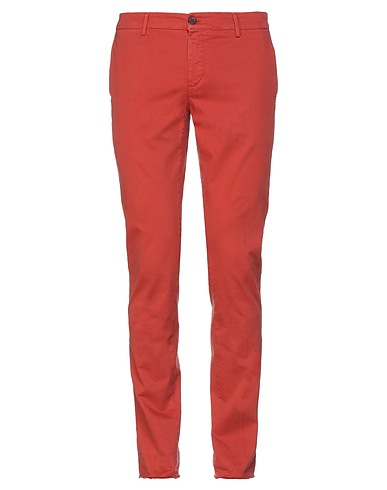 MAISON CLOCHARD Casual trouser Brick red 98% Cotton, 2% Elastane
