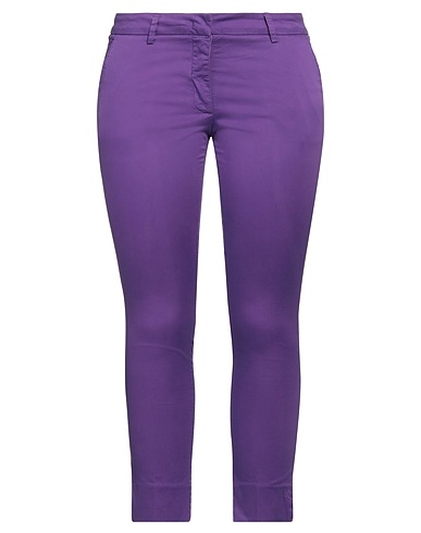 ROSSOPURO Casual trouser Purple 94% Cotton, 6% Elastane