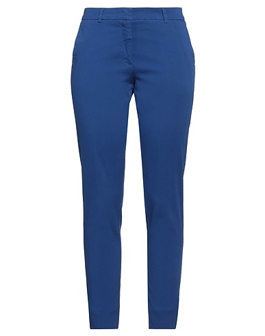 ROSSOPURO Casual trouser Bright blue 94% Cotton, 6% Elastane