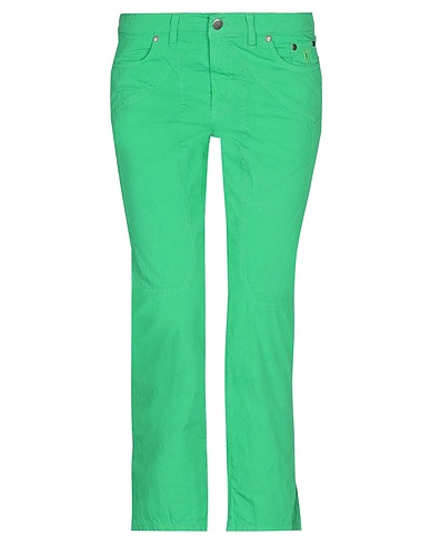 JECKERSON Casual trouser Light green 98% Cotton, 2% Elastane