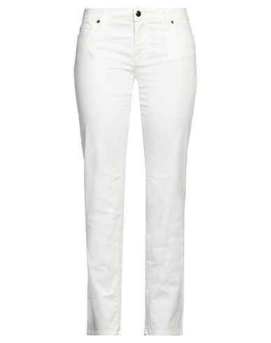 ROŸ ROGER'S Casual trouser White 58% Cotton, 40% Modal, 2% Elastane