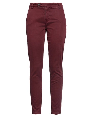 J-CUBE Casual trouser Burgundy 98% Cotton, 2% Elastane