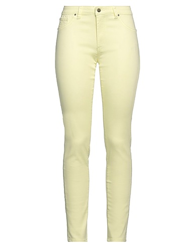 SILVIAN HEACH Denim trousers Pastel yellow 65% Cotton, 33% Polyester, 2% Elastane