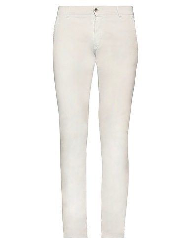 DANIELE ALESSANDRINI HOMME Casual trouser Light grey 97% Cotton, 3% Lycra®