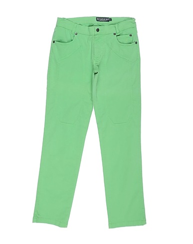 JECKERSON Casual pants Light green 98% Cotton, 2% Elastane