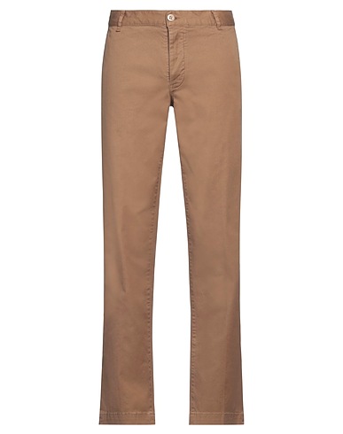 GRIFONI Casual trouser Khaki 97% Cotton, 3% Elastane