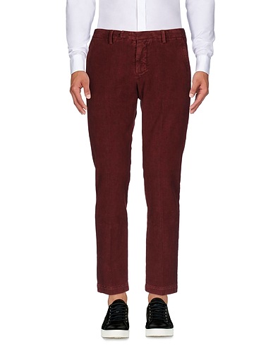 MICHAEL COAL Casual pants Burgundy 98% Cotton, 2% Elastane