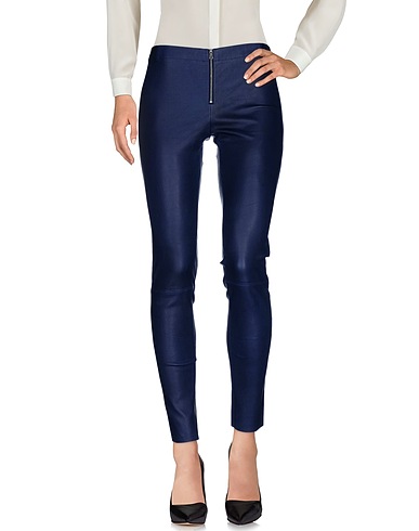 ALICE + OLIVIA Casual trouser Midnight blue 100% Lambskin