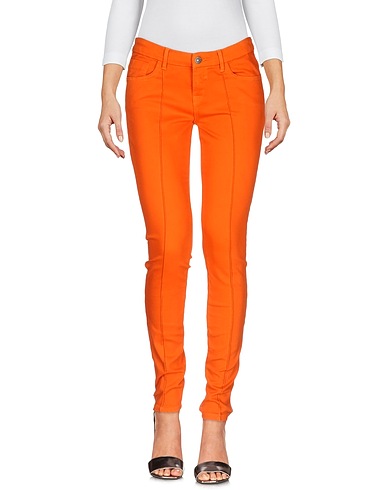 BRIAN DALES Denim trousers Orange 98% Cotton, 2% Elastane