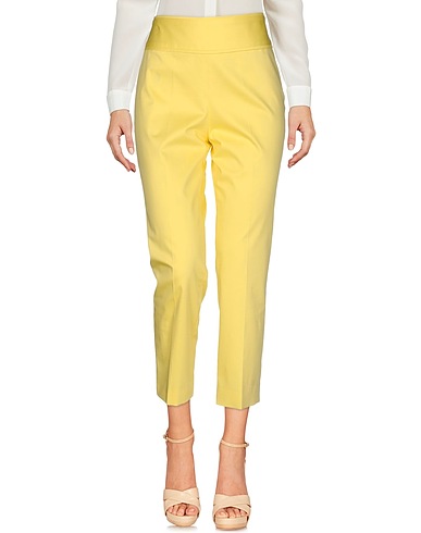 BOUTIQUE MOSCHINO Casual trouser Yellow 96% Cotton, 4% Other Fibres