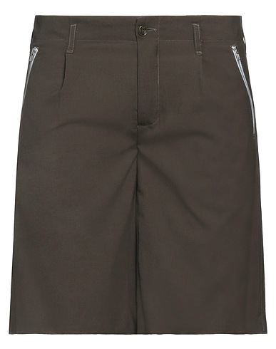 DANIELE ALESSANDRINI HOMME Shorts & Bermuda Military green 65% Polyester, 35% Viscose