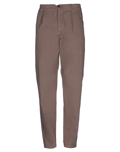DANIELE ALESSANDRINI Casual pants Light brown 98% Cotton, 2% Elastane