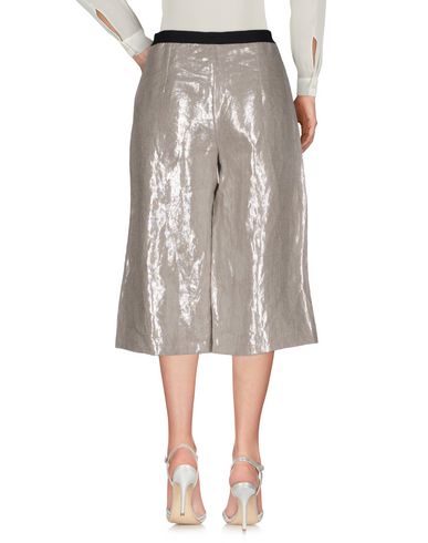 Esgivien Es'givien Woman Pants Light Grey Size S Linen, Polyurethane In Grey
