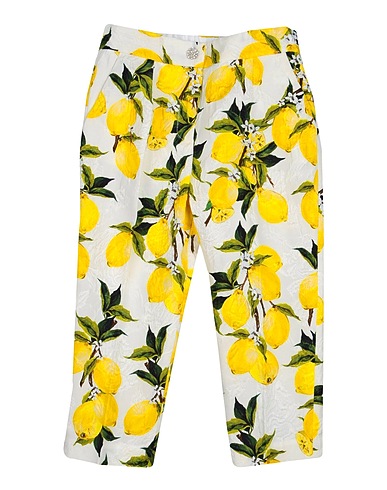 DOLCE&GABBANA Casual pants Yellow 65% Cotton, 26% Silk, 9% Viscose