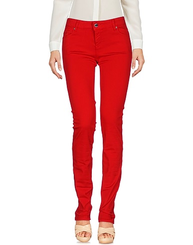 LOVE MOSCHINO Casual pants Red 97% Cotton, 3% Elastane