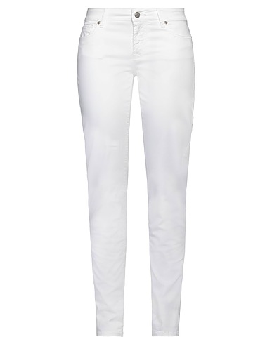 ROŸ ROGER'S Casual trouser White 57% Cotton, 40% Lyocell, 3% Elastane