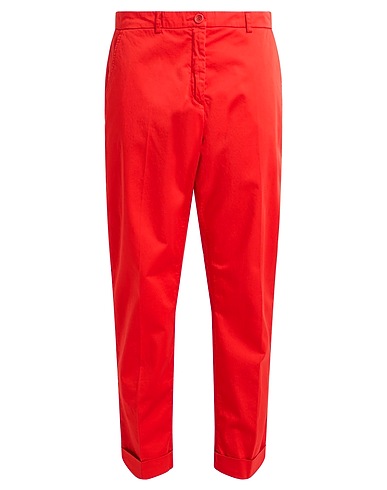 19.70 NINETEEN SEVENTY Casual trouser Red 96% Cotton, 4% Elastane