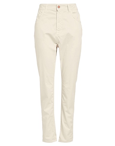 ALYSI Casual trouser Beige 97% Cotton, 3% Elastane