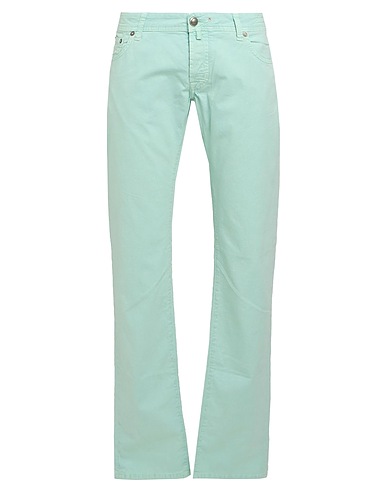 JACOB COHЁN Pantalone Verde chiaro 99% Cotone, 1% Elastan