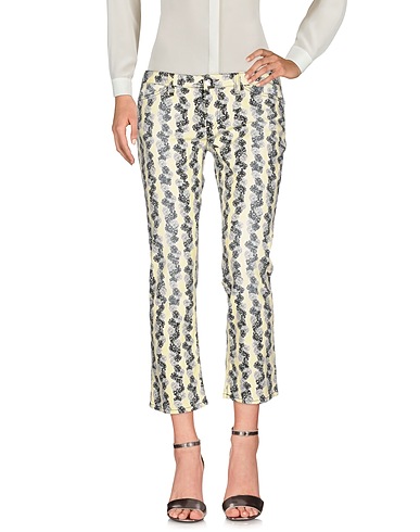 PINKO Casual trouser Pastel yellow 97% Cotton, 3% Elastane