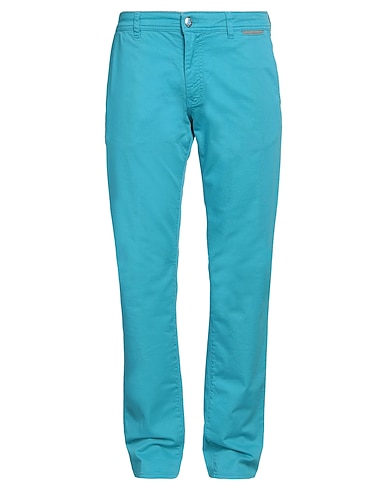 HARMONT & BLAINE Casual trouser Turquoise 97% Cotton, 3% Elastane