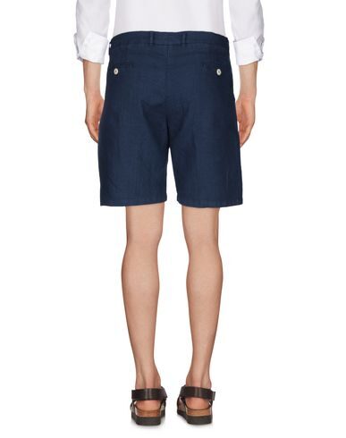 Shop Drumohr Man Shorts & Bermuda Shorts Midnight Blue Size M Linen