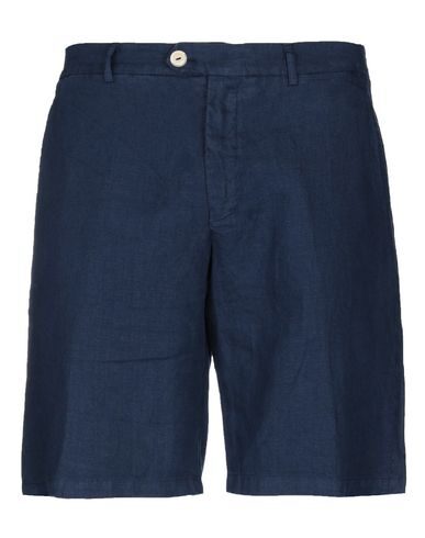 Drumohr Man Shorts & Bermuda Shorts Midnight Blue Size M Linen In Blue