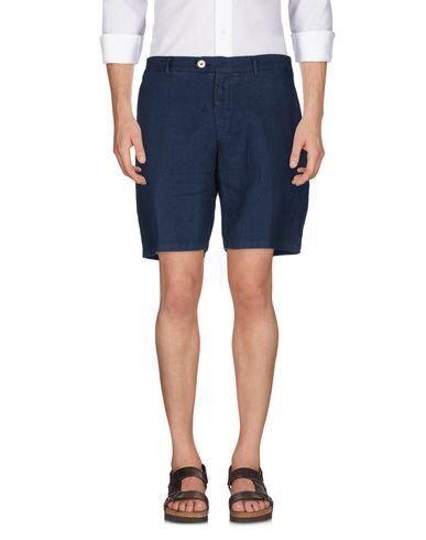 Shop Drumohr Man Shorts & Bermuda Shorts Midnight Blue Size M Linen