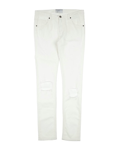 GAëLLE Paris Denim trousers White 98% Cotton, 2% Elastane