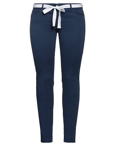TWINSET Casual pants Slate blue 97% Cotton, 3% Elastane