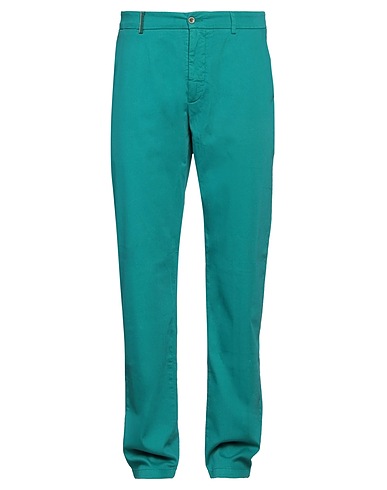HARMONT & BLAINE Casual trouser Emerald green 97% Cotton, 3% Elastic fibres
