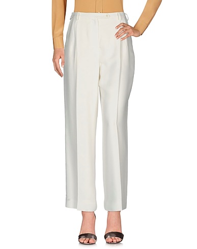 RALPH LAUREN COLLECTION Casual trouser White 69% Triacetate, 31% Viscose