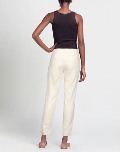 Shop Manila Grace Denim Woman Pants Ivory Size 10 Viscose, Polyamide In White