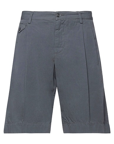 DOLCE&GABBANA Shorts & Bermuda Grey 100% Cotton, Cow leather