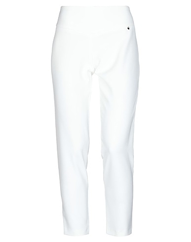 ANNARITA N Casual trouser White 88% Polyester, 12% Elastane