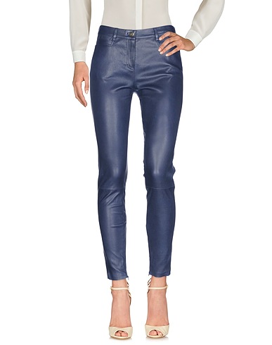 JITROIS Pantalón Azul noche 100% Piel de cordero