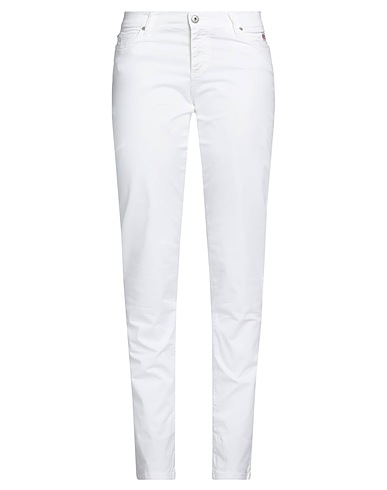 ROŸ ROGER'S Casual trouser White 98% Cotton, 2% Elastane