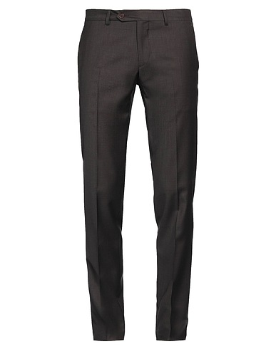 TOMBOLINI Casual trouser Dark brown 100% Virgin Wool