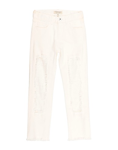 TWINSET Pantaloni jeans Bianco 99% Cotone, 1% Elastan