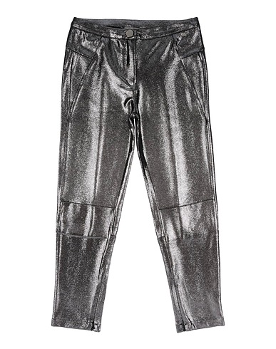 MISS GRANT Casual trouser Silver 90% Polyester, 10% Elastane