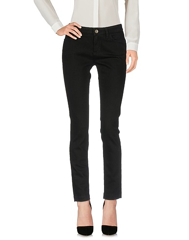 DOLCE&GABBANA Casual pants Black 98% Cotton, 2% Elastane, Calfskin, Zama