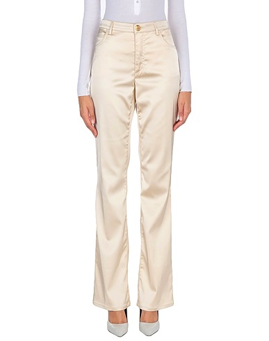 ANGELO MARANI Casual trouser Beige 75% Acetate, 22% Polyamide, 3% Elastane